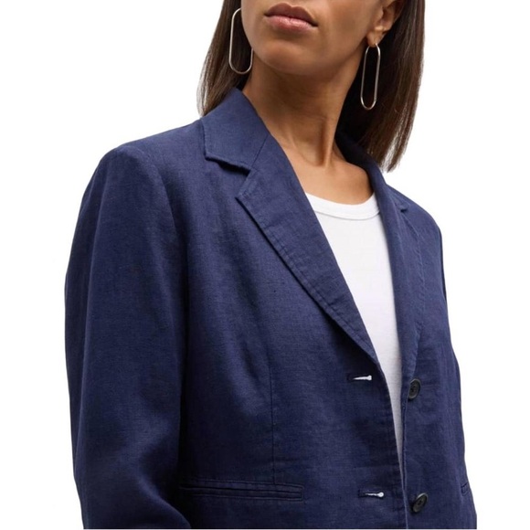 ATM linen boy blazer in ink - Picture 2 of 9